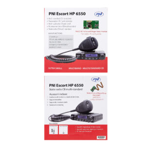 HP 6550 PNI Escort 10 dalių CB radijo stoties komplektas su įdiegtu PNI ECH01, daugiastandartė, 4W, AM-FM, 12V, ASQ, su aido režimu - Image 11