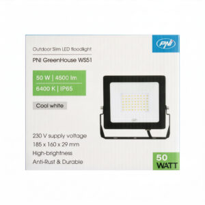 Plonas LED prožektorius PNI GreenHouse WS51 50W, 6400K, 3898 lm, 184.5*29*160mm - Image 7