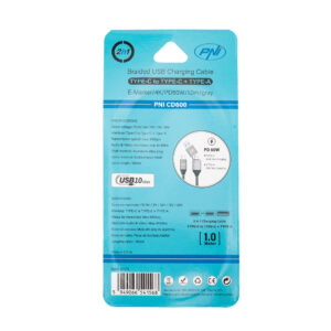 PNI CD600 USB Type-C į Type-C 60W duomenų perdavimo ir įkrovimo laidas + USB Type-C į USB-A adapteris, 1m ilgio - Image 2