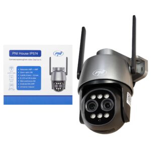 PNI House IP574 vaizdo stebėjimo kamera su „Wi-Fi“, PTZ, dvigubu objektyvu 4MP + 4MP, 10X optiniu priartinimu, IP65 - Image 2
