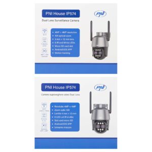 PNI House IP574 vaizdo stebėjimo kamera su „Wi-Fi“, PTZ, dvigubu objektyvu 4MP + 4MP, 10X optiniu priartinimu, IP65 - Image 14