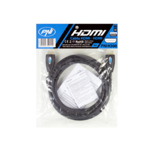 PNI H300 didelės spartos 1.4V HDMI laidas, kištukinis, Ethernet, paauksuotas, 3m