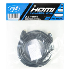 PNI H1000 didelės spartos 1.4V HDMI laidas, kištukinis, Ethernet, paauksuotas, 10m