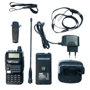 Pakuotė 2bc Nešiojama VHF/UHF radijo stotelė CRT FP00 dviejų dažnių 144-146 ir 430-440 MHz juoda, VOX, 128 kanalai, paieška, programuojama, žibintuvėlis, FM radijas 76-108 MHz, TOT, retransliatorius - Image 5