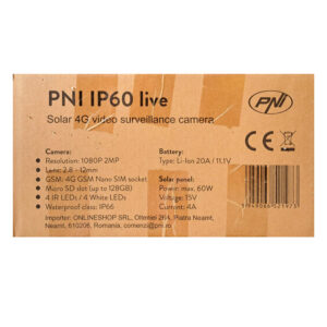 PNI IP60 tiesioginio vaizdo PTZ stebėjimo kamera su saulės baterija, 2MP, GSM 4G, SIM lizdas, skirta naudoti lauke ir viduje - Image 11