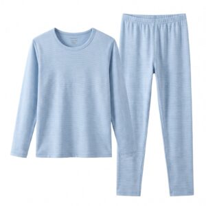 Vaikiškas termo apatinių komplektas su merino vilna GAUBERT 155, dryžuotas, šviesiai mėlynas, 158/164