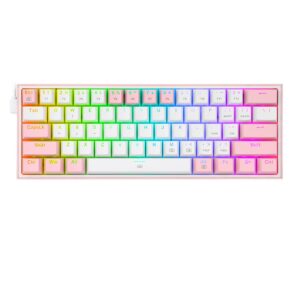 REDRAGON K617-RGB Fizz RGB White/Pink klaviatūra USB Rožinė, Balta - Image 2