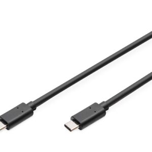 Digitus AK-300138-030-S USB-C Kabelis, USB-C 2.0 Male į USB-C 2.0 Male, 3 m, Juoda
