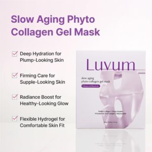 LUVUM Slow Aging Phyto Collagen Gel Mask hidrogelinė veido kaukė 5 vnt. - su kolagenu ir peptidais - Image 3