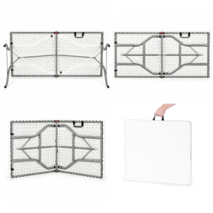 Sudedamas sodo kateringinis stalas 153x70 cm, lagamino tipo, baltas MultiGarden - Image 8
