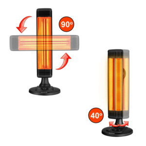 Infraraudonųjų spindulių terasos šildytuvas horizontalus vertikalus svyruojantis 1000W - Image 8