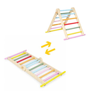 Medinė žaidimų aikštelė vaikams, Montessori laipiojimo rinkinys su kopėčiomis ir balansavimo sija LUNA ECOTOYS - Image 8