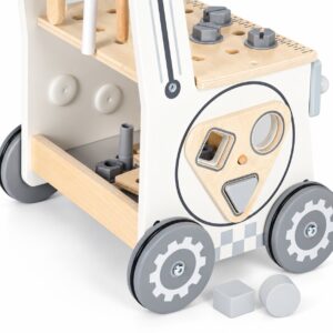 Medinis vaikiškas darbastalis su stumduku ir įrankiais, 34 dalys ECOTOYS - Image 8
