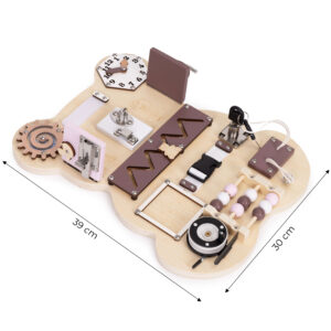 Medinė sensorinė lavinamoji lenta vaikams, meškiukas, 12 dalių ECOTOYS - Image 8
