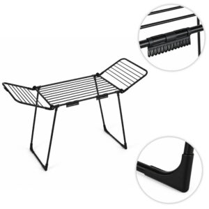 Pastatoma drabužių džiovykla 20 metrų su kabliukais, sulankstoma, juoda ModernHome - Image 8