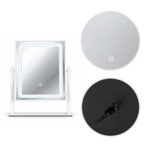 LED kosmetinis veidrodis 25x30 cm su apšvietimu, 3 spalvų režimai ModernHome - Image 8