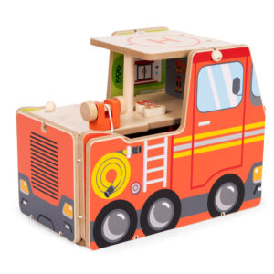 Medinis gaisrinės garažo rinkinys „2-in-1“ – stotis ir sunkvežimis, 2 aukštai, figūrėlės, transporto priemonės ECOTOYS - Image 8