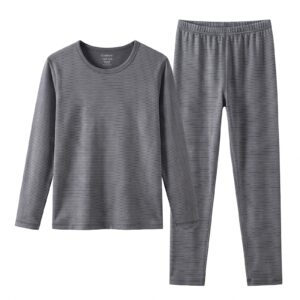 Vaikiškas termo apatinių komplektas su merino vilna GAUBERT 155, dryžuotas, tamsiai pilkas, 158/164