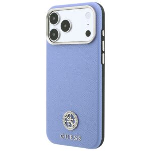 Guess Grained Round Strass Logo MagSafe dėklas, skirtas iPhone 18 Pro / 17 Pro, mėlynas - Image 2