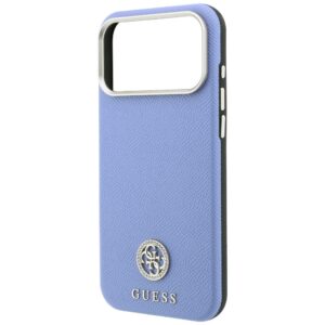Guess Grained Round Strass Logo MagSafe dėklas, skirtas iPhone 18 Pro / 17 Pro, mėlynas - Image 6