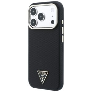 Guess Kevlar Triangle Logo MagSafe dėklas, skirtas iPhone 18 Pro Max / 17 Pro Max, juodas - Image 2