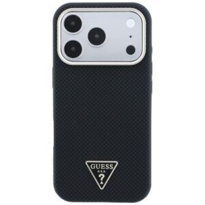 Guess Kevlar Triangle Logo MagSafe dėklas, skirtas iPhone 18 Pro Max / 17 Pro Max, juodas - Image 3