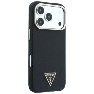 Guess Kevlar Triangle Logo MagSafe dėklas, skirtas iPhone 18 Pro Max / 17 Pro Max, juodas - Image 4