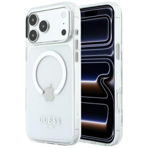 Guess Metal Outline MagSafe dėklas, skirtas iPhone 18 Pro Max / 17 Pro Max, sidabrinis - Image 1