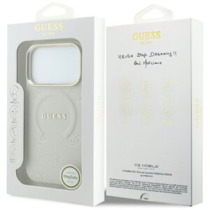 Guess Saffiano Peony & Ring MagSafe dėklas, skirtas iPhone 18 Pro Max / 17 Pro Max, smėlio spalvos - Image 8