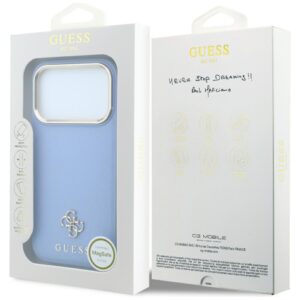 Guess Saffiano Small 4G & Classic Logo MagSafe dėklas, skirtas iPhone 18 Pro / 17 Pro, šviesiai mėlynas - Image 8