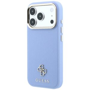 Guess Saffiano Small 4G & Classic Logo MagSafe dėklas, skirtas iPhone 18 Pro Max / 17 Pro Max, šviesiai mėlynas - Image 2