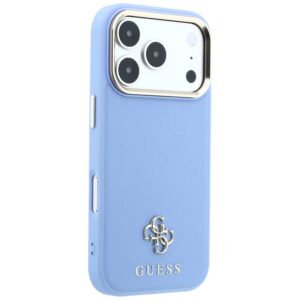 Guess Saffiano Small 4G & Classic Logo MagSafe dėklas, skirtas iPhone 18 Pro Max / 17 Pro Max, šviesiai mėlynas - Image 4