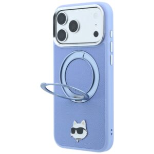 Karl Lagerfeld su 360° žiediniu stovu Choupette Head Pin MagSafe dėklas, skirtas iPhone 18 Pro Max / 17 Pro Max, šviesiai mėlynas - Image 2