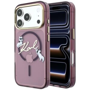 Karl Lagerfeld Script Logo MagSafe dėklas, skirtas iPhone 18 Pro Max / 17 Pro Max, bordo spalvos - Image 1