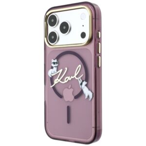 Karl Lagerfeld Script Logo MagSafe dėklas, skirtas iPhone 18 Pro Max / 17 Pro Max, bordo spalvos - Image 2