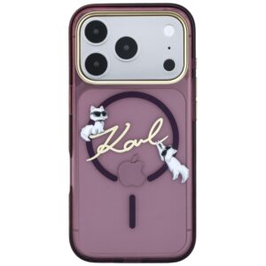 Karl Lagerfeld Script Logo MagSafe dėklas, skirtas iPhone 18 Pro Max / 17 Pro Max, bordo spalvos - Image 3