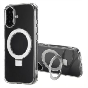 Accezz žiedinis stovas su nugarėlės dėklu ir MagSafe, skirtas Apple iPhone 16 – skaidrus