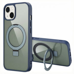 Accezz žiedinis stovas su nugarėlės dėklu ir MagSafe, skirtas Apple iPhone 13 – Mėlynas
