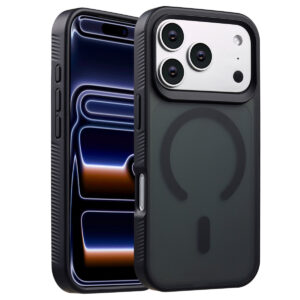 Accezz Rugged Frosted nugarėlė su MagSafe, skirta Apple iPhone 17 Pro – Juoda