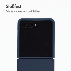 Accezz skysto silikono dėklas, skirtas Samsung Galaxy Z Flip 8 – tamsiai mėlynas