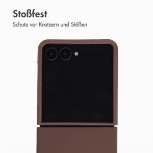 Accezz skysto silikono dėklas, skirtas Samsung Galaxy Z Flip 8 – New Tea Brown