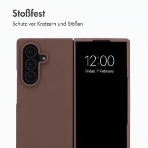Accezz skysto silikono dėklas, skirtas Samsung Galaxy Z Fold 8 Ultra – New Tea Brown