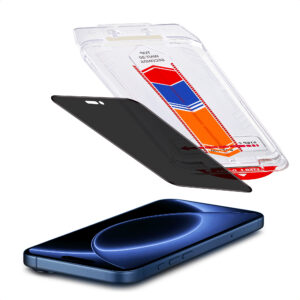 Accezz privatumą saugantis apsauginis stiklas su aplikatoriumi, skirtas Apple iPhone 18 Pro