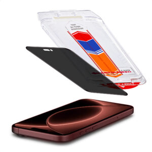 Accezz privatumą saugantis apsauginis stiklas su aplikatoriumi, skirtas Apple iPhone 18 Pro Max
