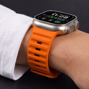 Tech-Protect SILICONE LINE WATCH 8 / 9 / 10 / 11 / 12 / SE / ULTRA (44 / 45 / 46 / 49 MM) ORANŽINIS - Image 7