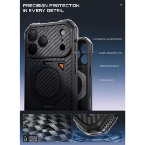 SUPCASE AERO MAG MagSafe iPhone 17 PRO MAX / 18 PRO MAX ARAMIDINIS DĖKLAS JUODAS - Image 8