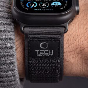 Tech-Protect NYLON ELITE Watch 8 / 9 / 10 / 11 / 12 / SE / ULTRA (44 / 45 / 46 / 49 MM) JUODA/ORANŽINĖ - Image 8