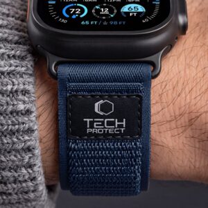 Tech-Protect NYLON ELITE Watch 8 / 9 / 10 / 11 / 12 / SE / ULTRA (44 / 45 / 46 / 49 MM) TAMSIAI MĖLYNA/ORANŽINĖ - Image 8
