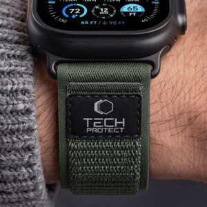Tech-Protect NYLON ELITE Watch 8 / 9 / 10 / 11 / 12 / SE / ULTRA (44 / 45 / 46 / 49 MM) ŽALIAS/ORANŽINIS - Image 8