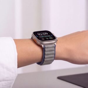 Tech-Protect NYLON PRO Watch 8 / 9 / 10 / 11 / 12 / SE / ULTRA (44 / 45 / 46 / 49 MM) LAIVINIO MĖLYNUMO/PILKA - Image 8